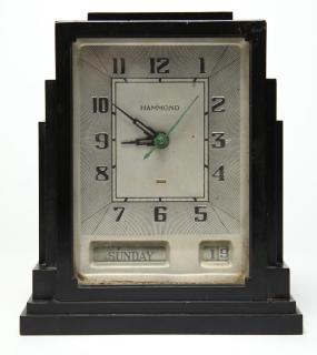 Appraisal: Hammond Art Deco Skyscraper Bakelite Table Clock The clock face