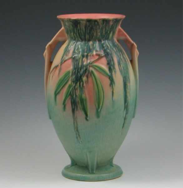 Appraisal: Roseville Moss Vase marked die impressed Roseville - interior edge