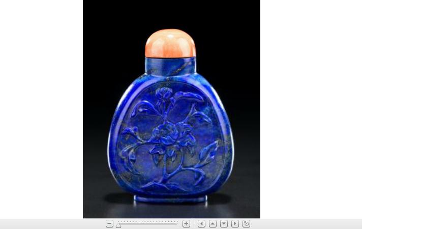 Appraisal: Very fine Chinese carved lapis lazuli snuff bottle early th