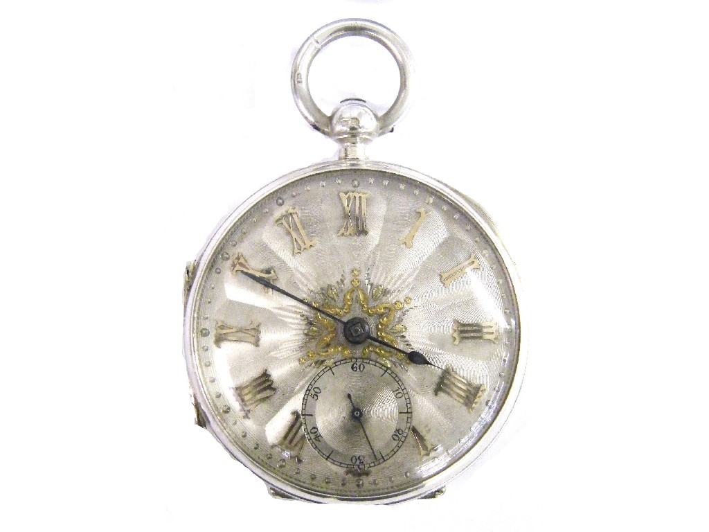 Appraisal: Silver fusee lever pocket watch hallmarked Chester unsigned gilt movement