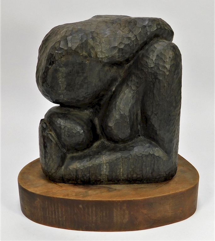 Appraisal: Miriam Sommerburg Modernist Wood Carved Sculpture Miriam Sommerburg Modernist Wood