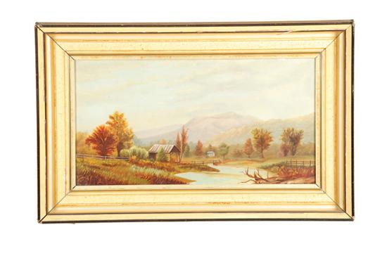 Appraisal: RIVER LANDSCAPE AMERICAN TH CENTURY Oil on canvas unsigned River