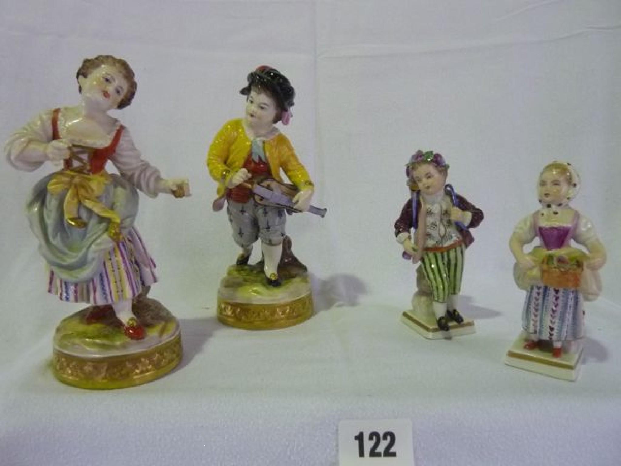 Appraisal: Two Sitzendorf figures of children carrying flowers together with two