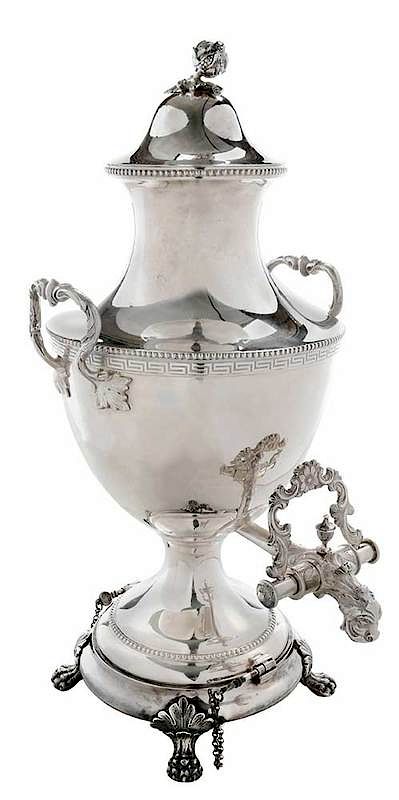 Appraisal: American Coin Silver Hot Water Urn Boston mid- th century