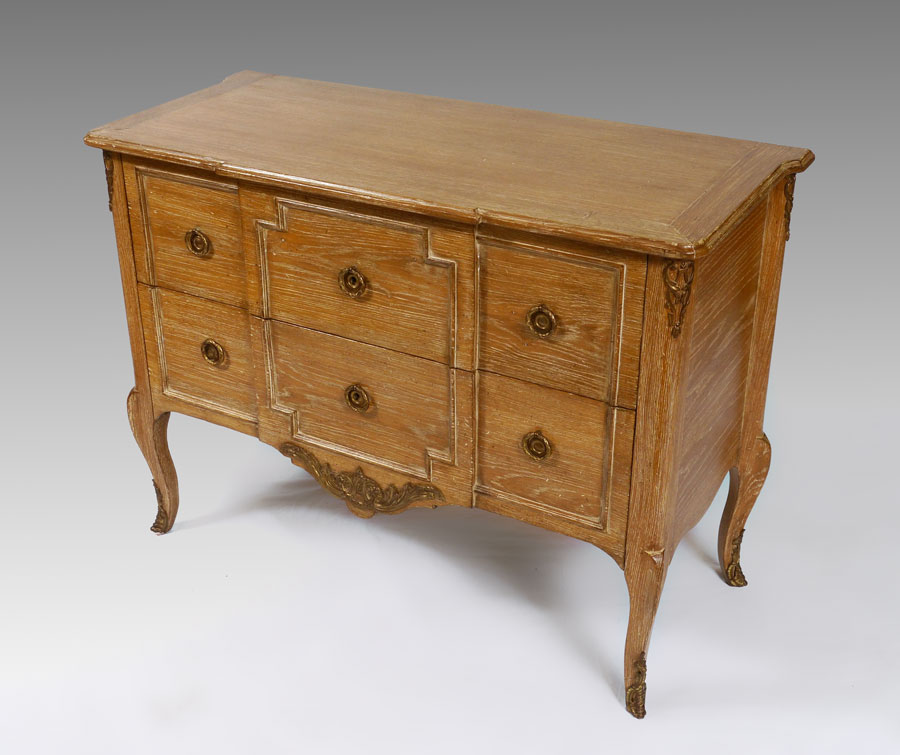 Appraisal: OAK DRAWER CHEST Shaped top over double locking drawers on