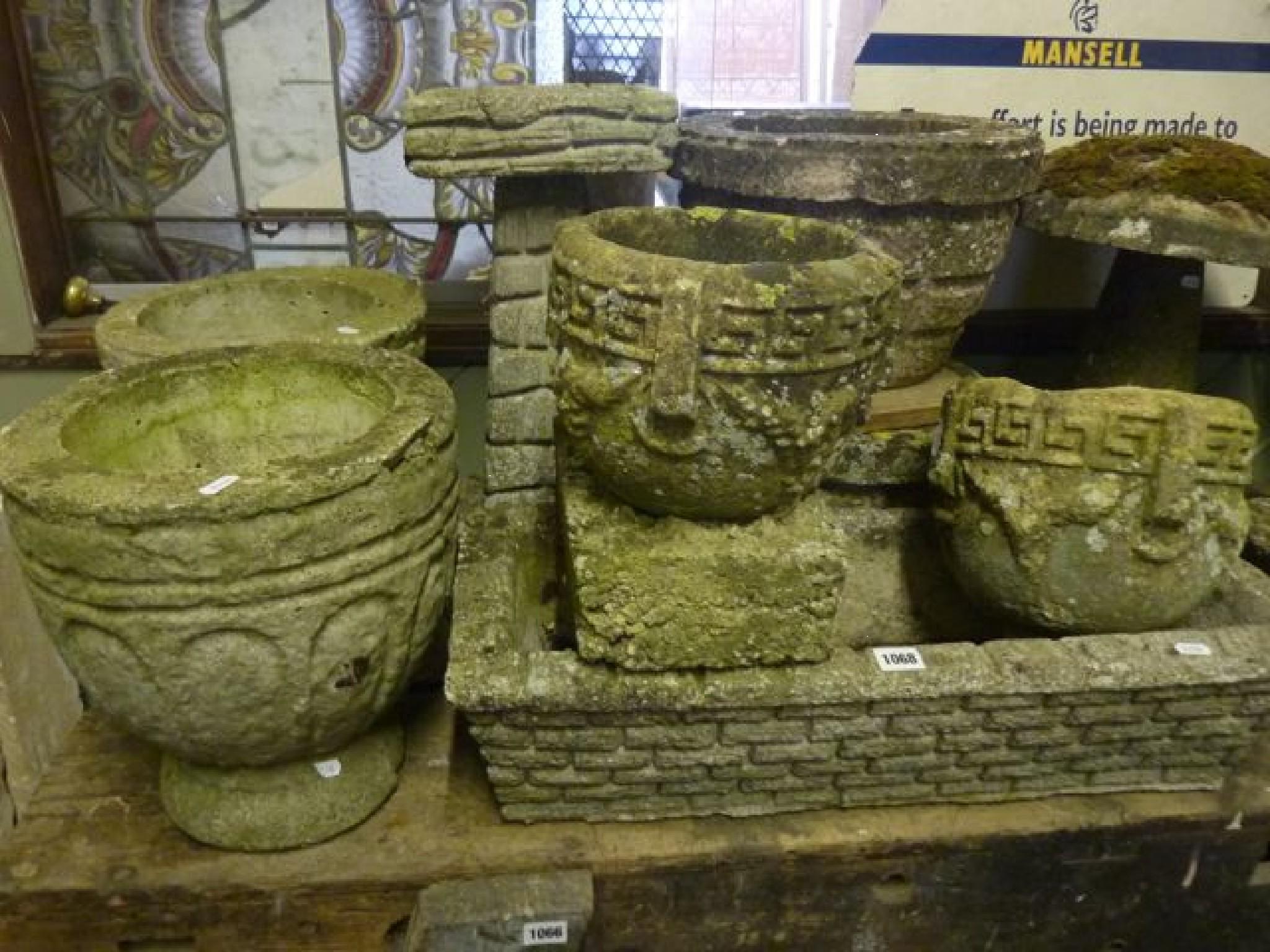 Appraisal: One lot of weathered composition stone comprising four pairs of