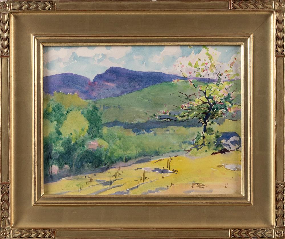 Appraisal: SEARS GALLAGHER MASSACHUSETTS - BLOSSOMING TREE BELOW STAIRS MOUNTAIN JACKSON