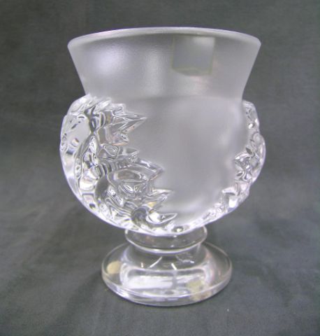 Appraisal: Lalique St Cloud leaf motif pedestal vase