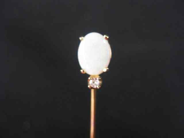 Appraisal: Opal Diamond Stickpin oval gem with small diamond below in