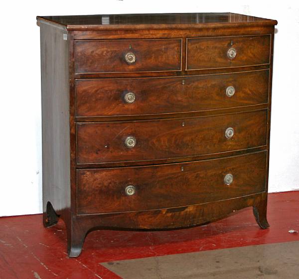 Appraisal: A George III style mahogany chest of drawers height in