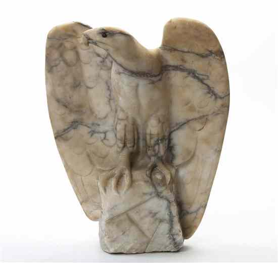 Appraisal: A Carved Marble Sculpture depicting an eagle with spread wings