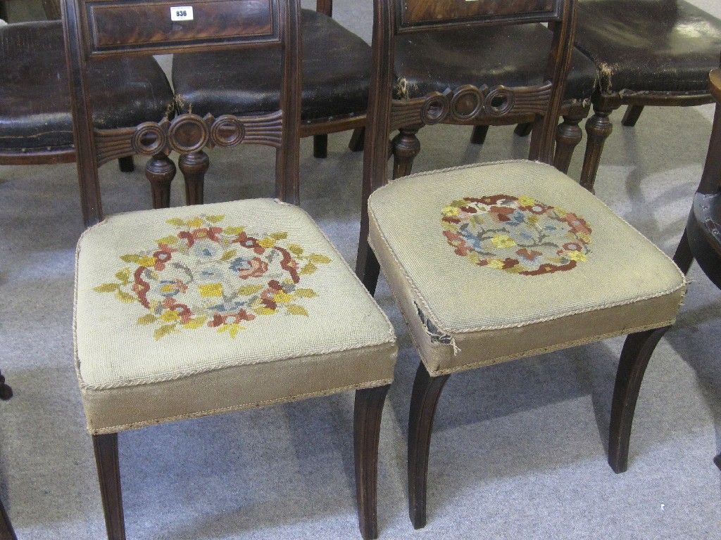 Appraisal: Pair of Regency mahogany dining chairs