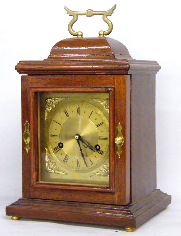 Appraisal: Georgian style two train bracket clock the square dial signed