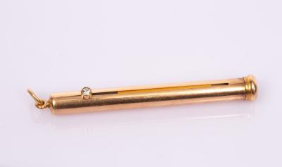 Appraisal: A gold propelling pencil by The Goldsmiths Company with diamond