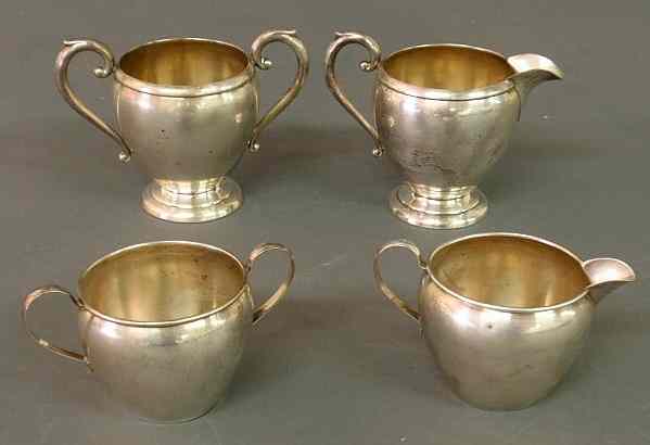 Appraisal: Two pairs of sterling silver creamers sugar bowls h h