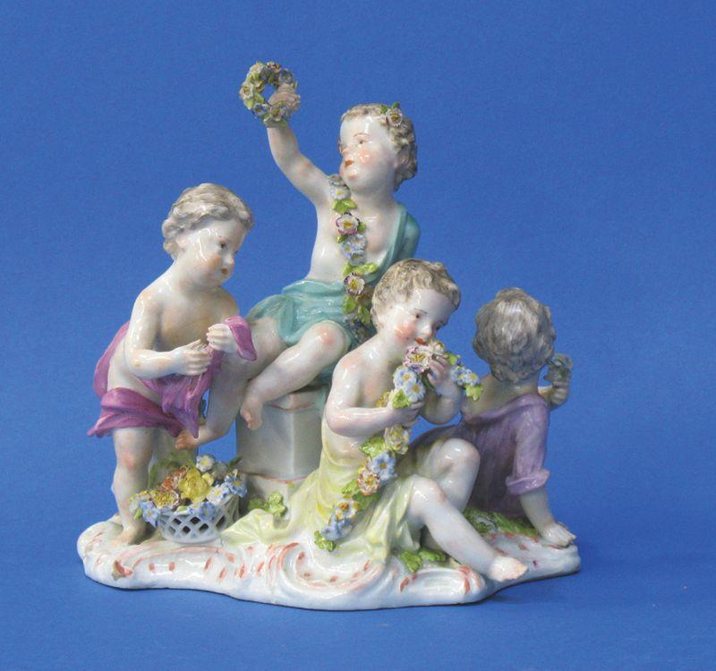 Appraisal: A MEISSEN PORCELAIN GROUP circa emblematic of summer modelled as