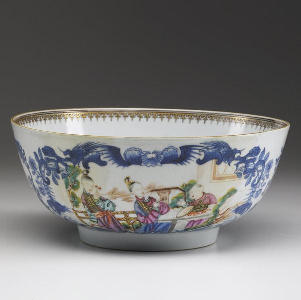 Appraisal: CHINESE EXPORT Deep bowl with Mandarin design ca - x