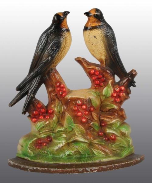 Appraisal: Cast Iron Swallows Doorstop Description Made by Hubley numbered Realistic