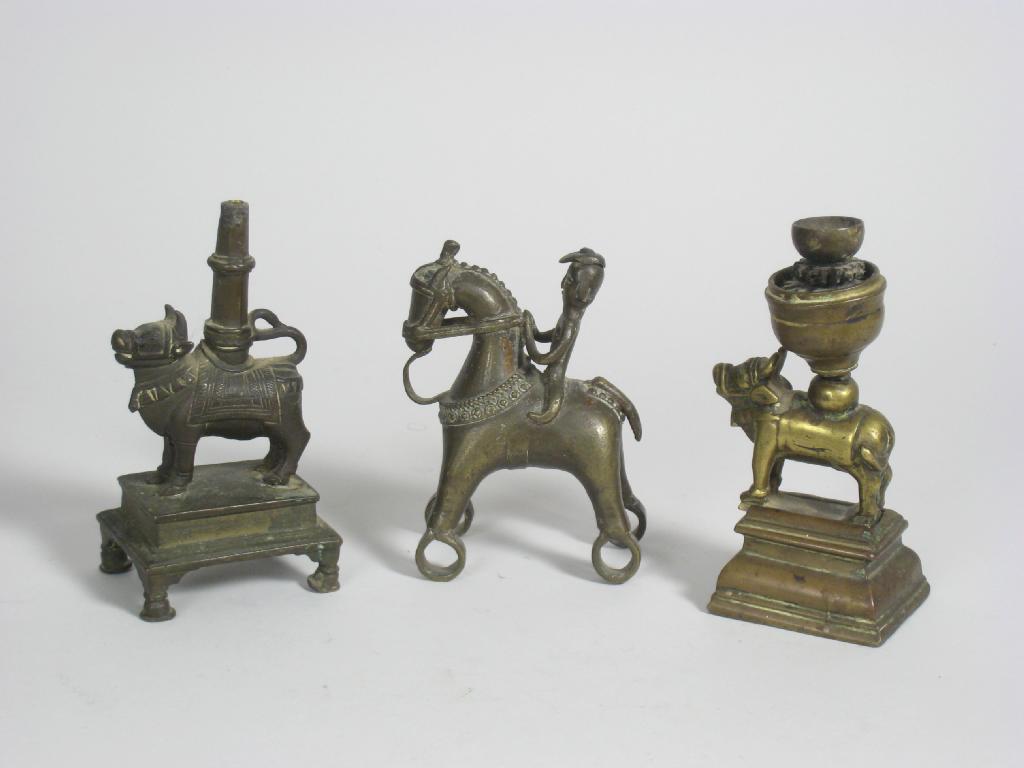 Appraisal: Two th Century Indian bronze Incense Holders in the form