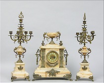 Appraisal: Japy Freres Mantle Clock Garniture Set French ca late th