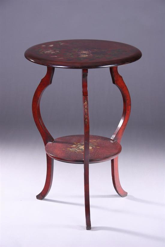 Appraisal: LATE VICTORIAN HAND-PAINTED OCCASIONAL TABLE Late th early th century