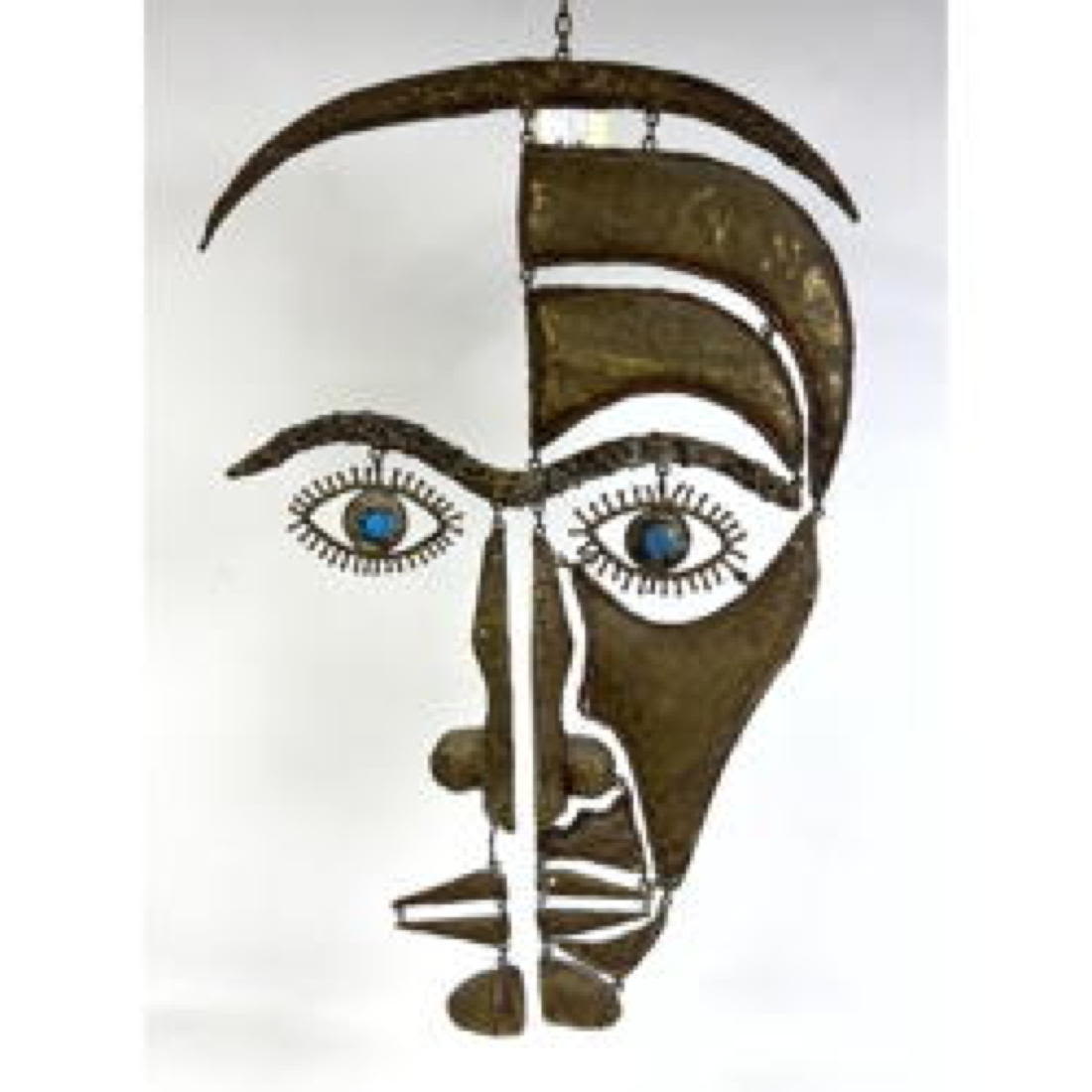 Appraisal: PAL KEPENYES Brass Negative Positive Head Sculpture Kinetic Mobile Hanging