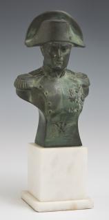 Appraisal: Patinated Bronze Bust of Napoleon th c on a w