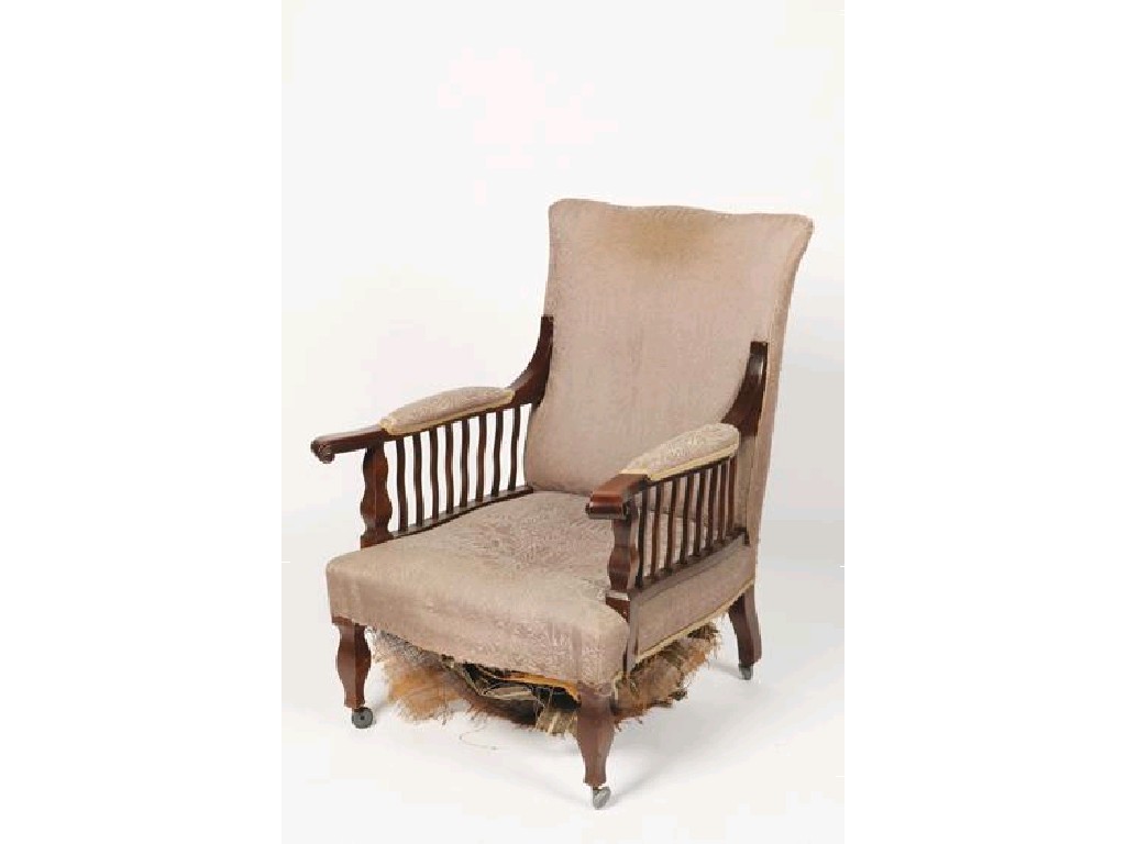 Appraisal: GEORGE JACK A MORRIS CO SAVILLE ARMCHAIR the shaped back