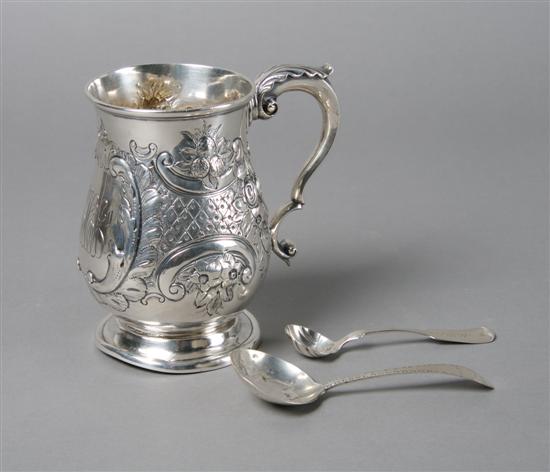 Appraisal: An English Sterling Silver Mug London Height of first inches