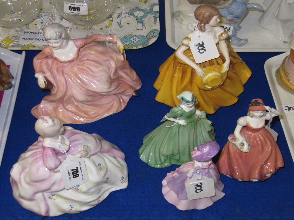 Appraisal: Lot comprising six Coalport figures to include 'Joy' 'Polly' 'Andrea'