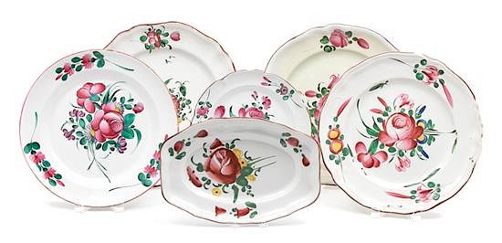 Appraisal: A Collection of French Faience de Strasbourg Plates and Platters