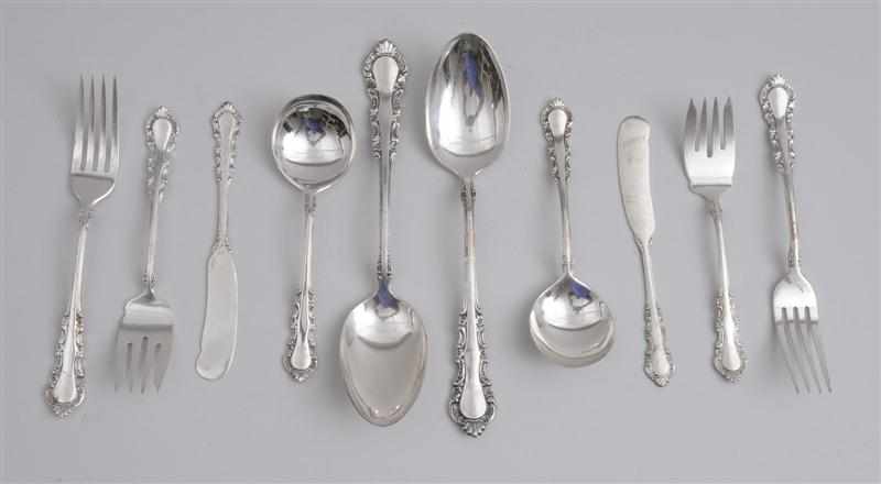 Appraisal: REED AND BARTON SILVER ''GEORGIAN ROSE'' PATTERN SIXTY-FOUR PIECE PART