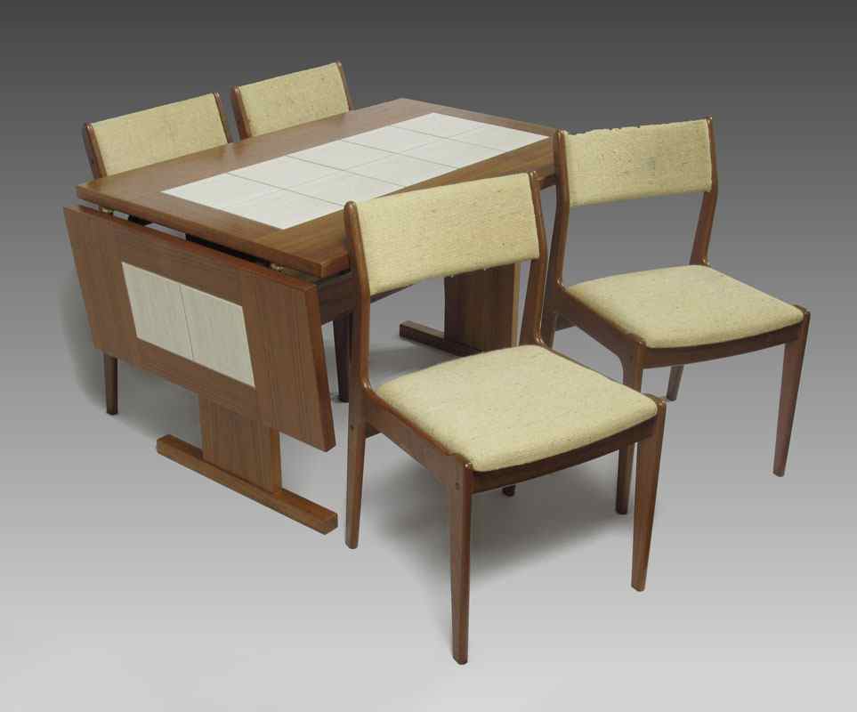 Appraisal: GANGSO MOBLER DANISH MODERN TABLE AND CHAIRS The table with