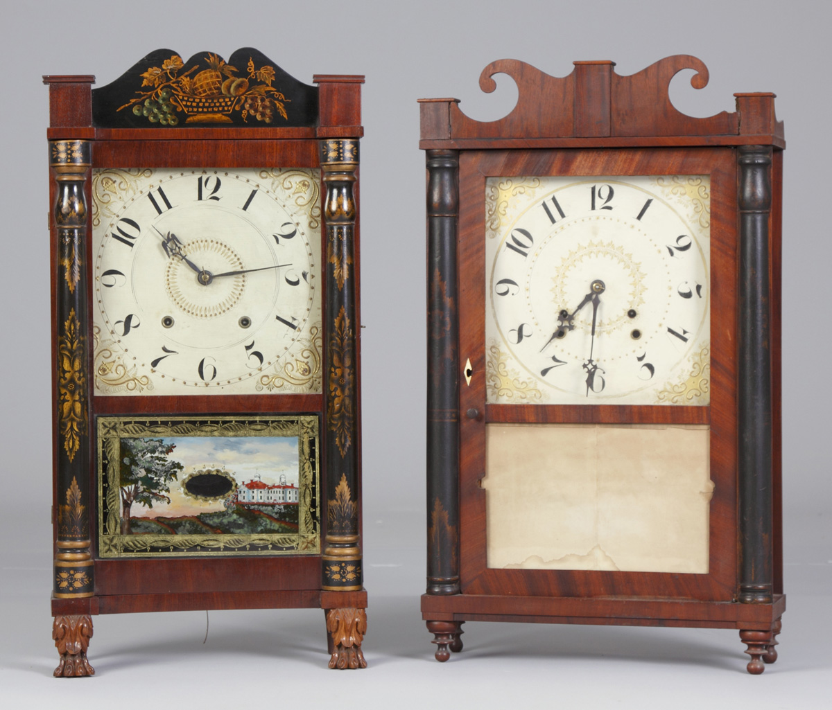 Appraisal: Elisha Hotchkiss Jr Shelf Clock Mahogany case with carved paw