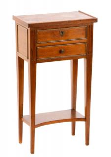 Appraisal: French Louis XVI Style Mahogany Side Table French turn of