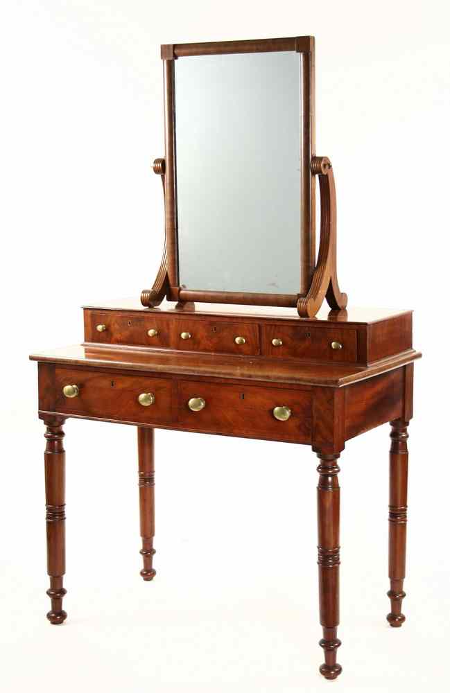 Appraisal: DRESSING TABLE - Sheraton period mahogany two tier dressing table