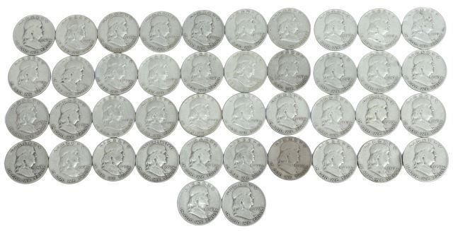 Appraisal: lot of U S Franklin half dollars S D P