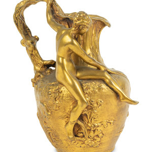 Appraisal: A French Gilt Bronze Pitcher by Alexandre Vibert TH CENTURY