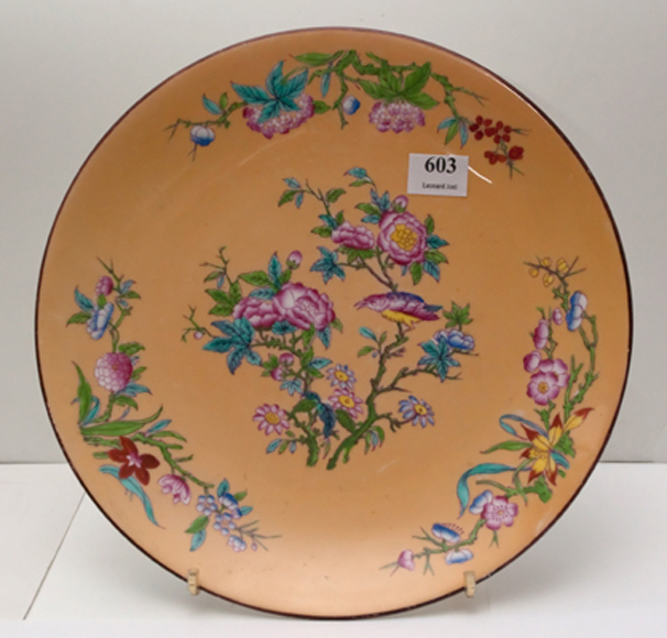 Appraisal: A VICTORIAN MINTON PORCELAIN PLATE Painted with peony on an