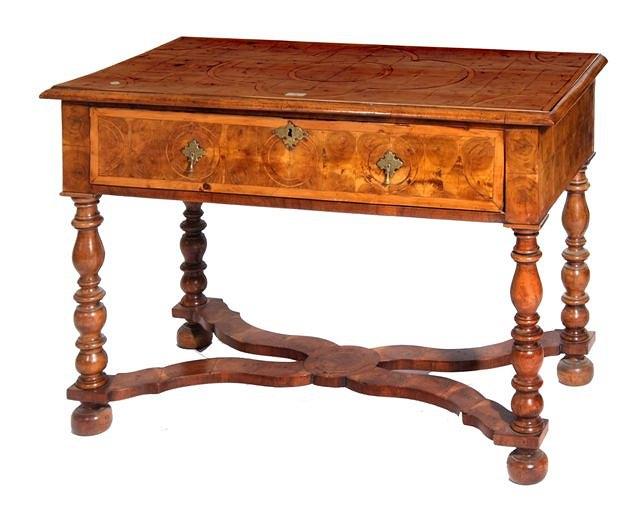 Appraisal: A LATE TH CENTURY OYSTER WALNUT RECTANGULAR SIDE TABLE with