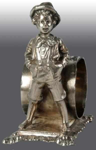 Appraisal: Tom Sawyer-Type Boy Napkin Holder Description Marked Barbour Barefoot boy