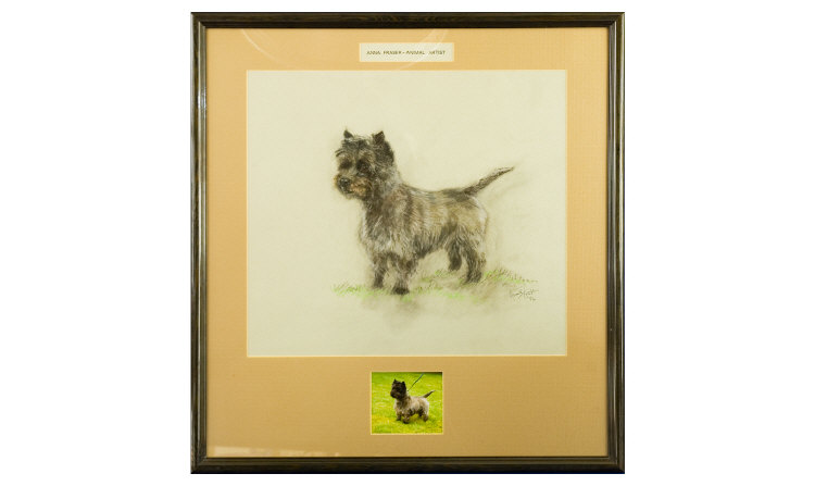 Appraisal: Anna Fraser An original pastel drawing of a Scottie Dog