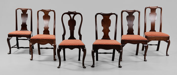 Appraisal: Assembled Set Queen Anne Dining Chairs British th century all