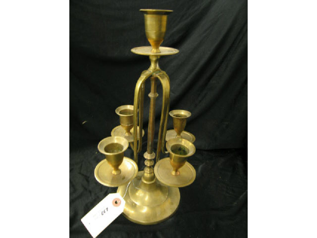 Appraisal: Brass Candelabra Five Light