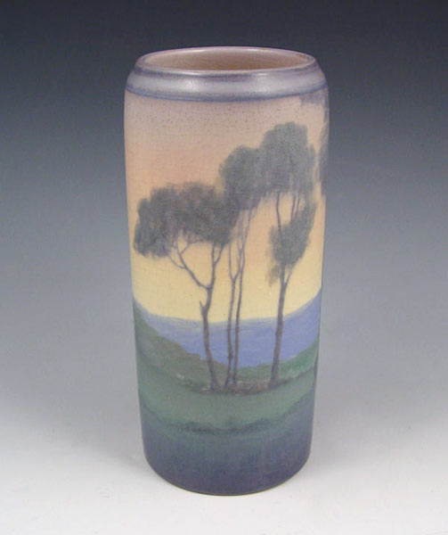 Appraisal: ROOKWOOD VELLUM SCENIC VASE BY CHARLES McLAUGHLIN Impressed with the