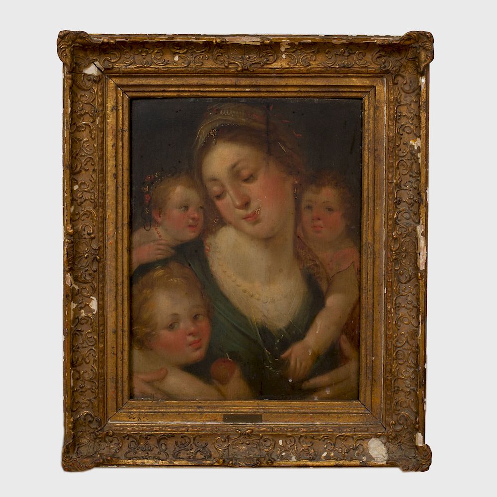 Appraisal: Style of Hans Van Aachen - Mother and Children Oil