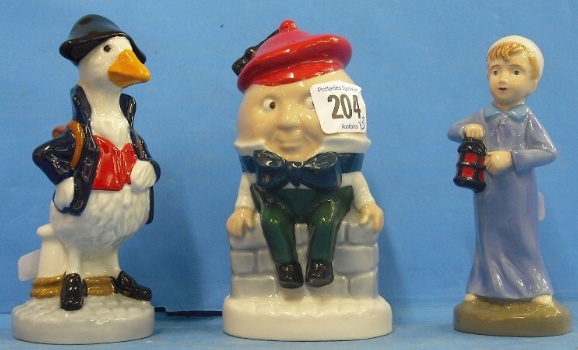 Appraisal: Wade Nursery Rhymes Figures Humpty Dumpty Goosey Gander and wee