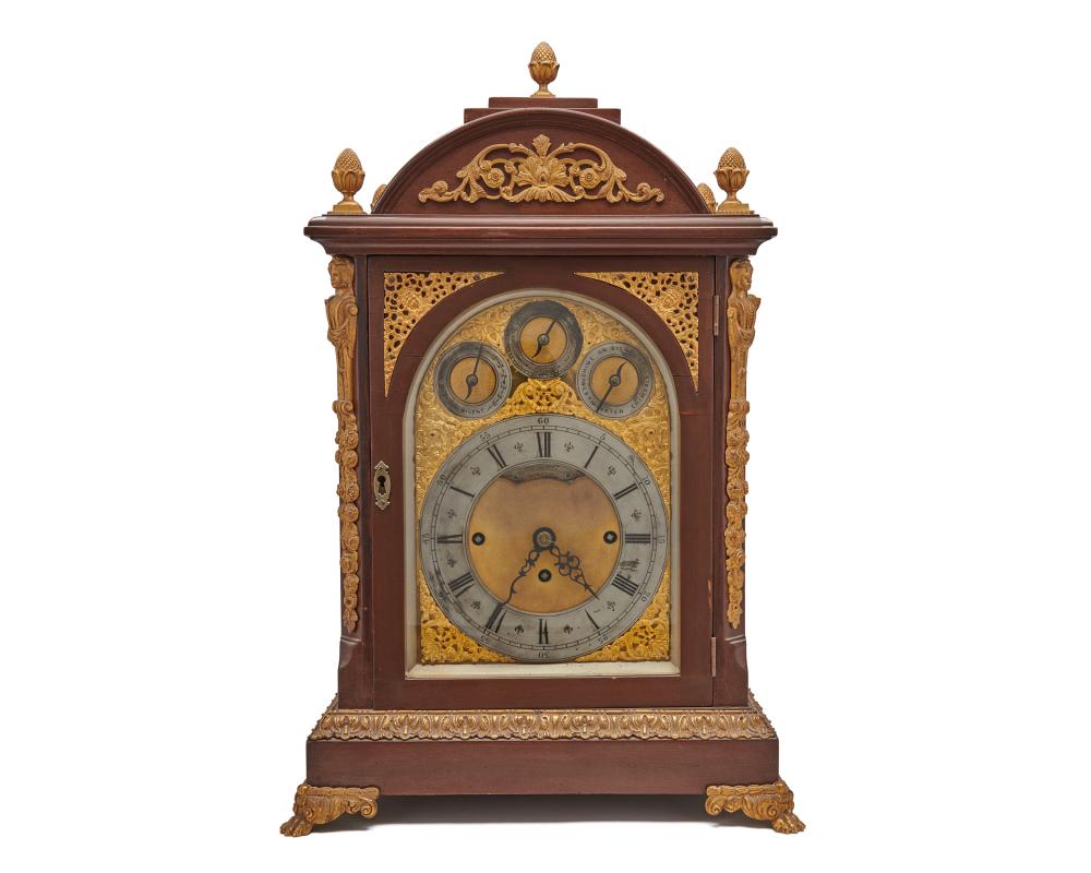 Appraisal: THOMAS KIRKPATRICK Mahogany Gilt Bronze Mounted Bracket Clock New York