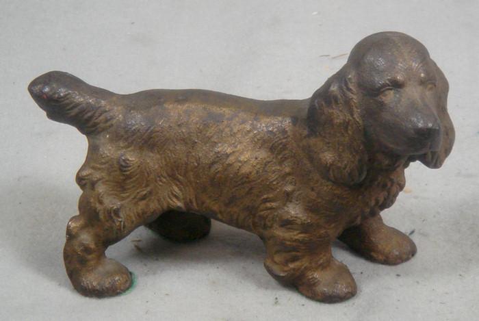 Appraisal: Cast iron doorstop free standing bronze painted Cocker Spaniel green