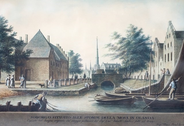 Appraisal: Luigi Mayer - View of a Dutch Canal watercolour and